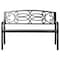 Gardenised Steel Outdoor Patio Garden Park Seating Bench with Cast Iron Scrollwork Backrest, Front Porch Yard Bench Lawn Decor QI003772 - alternate 5